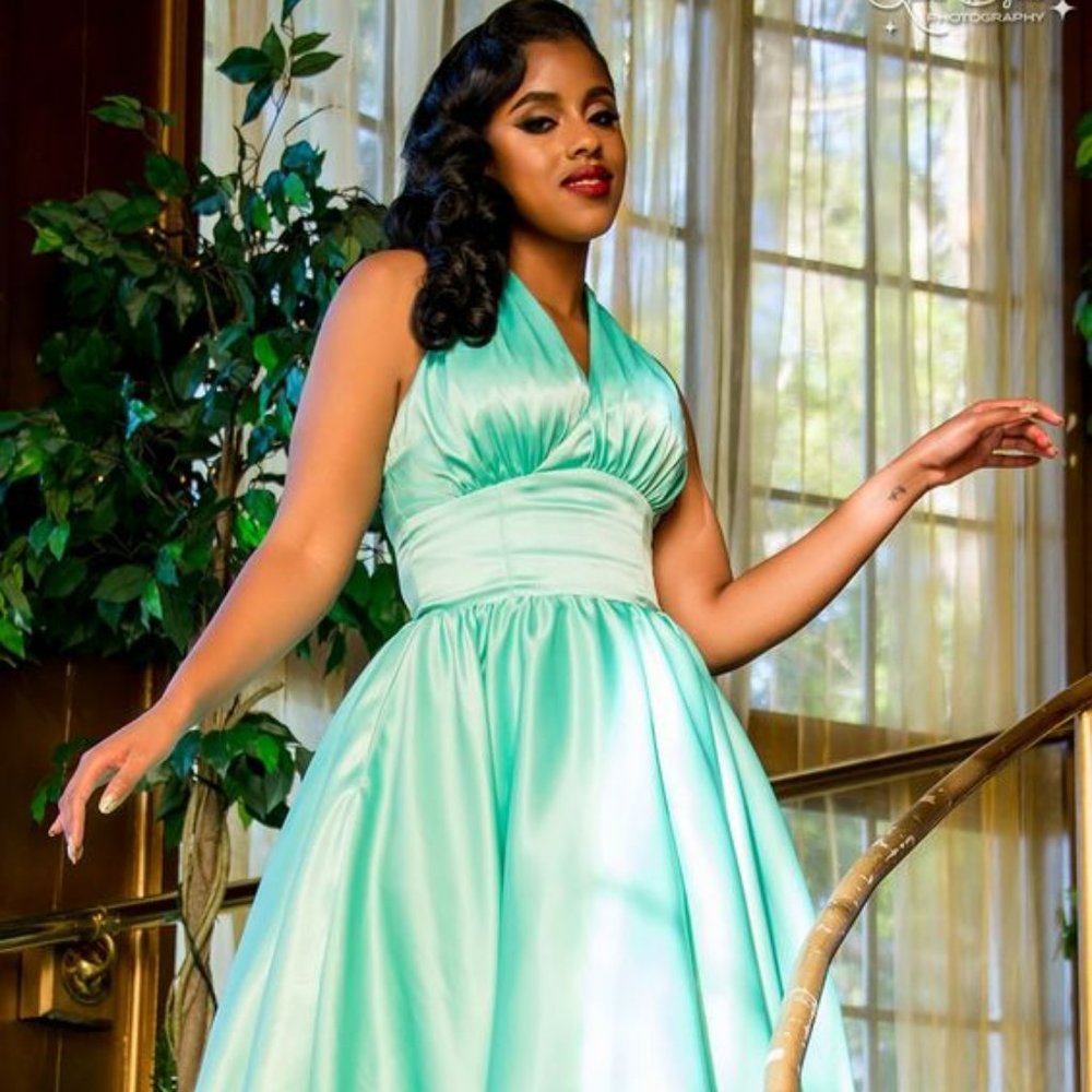 pinup girl clothing aqua dress